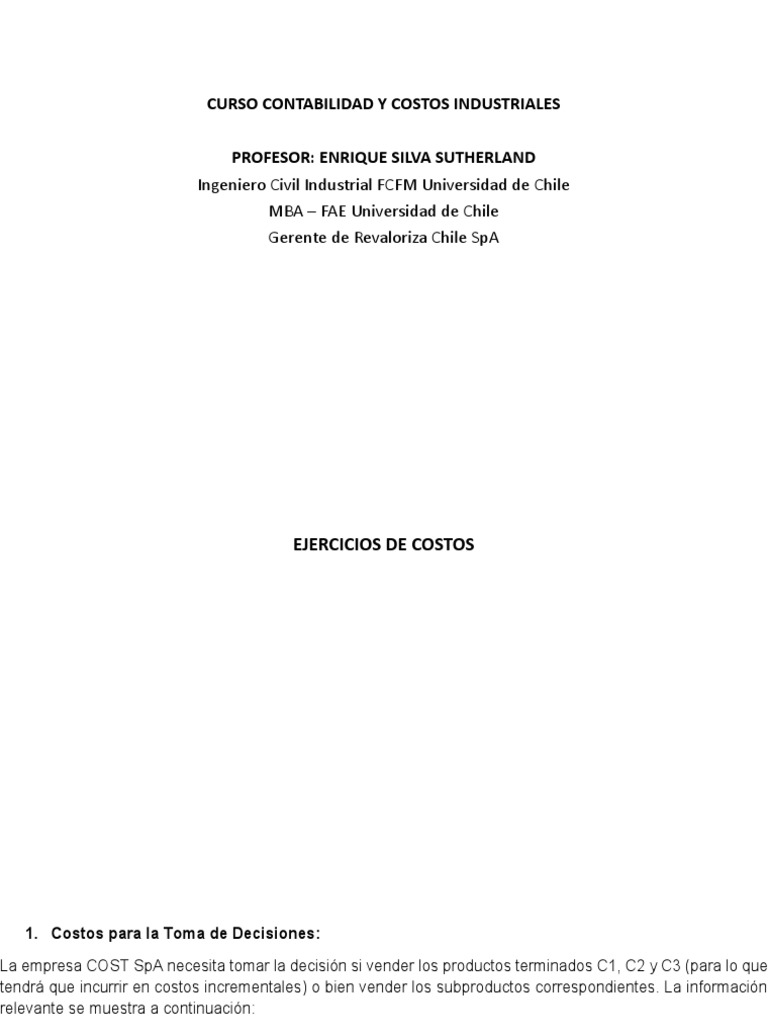 Ejercicios de Contabilidad y Costos | PDF | Business | Contabilidad