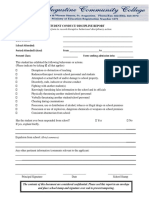 Sacc Student Conduct Sheet