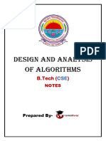 Design and Analysis of Algorithms Notes