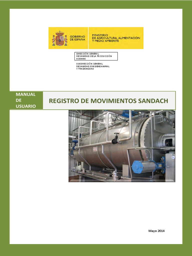Manual SANDACH: Registro Movimientos | PDF | Placa de matrícula del ...