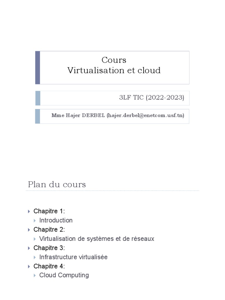 Cours sur la Virtualisation et le Cloud | PDF | Virtualisation | Cloud ...