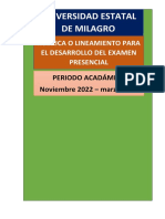 Rubrica para El Examen Presencial Realidad Nacional 2022 - 2023