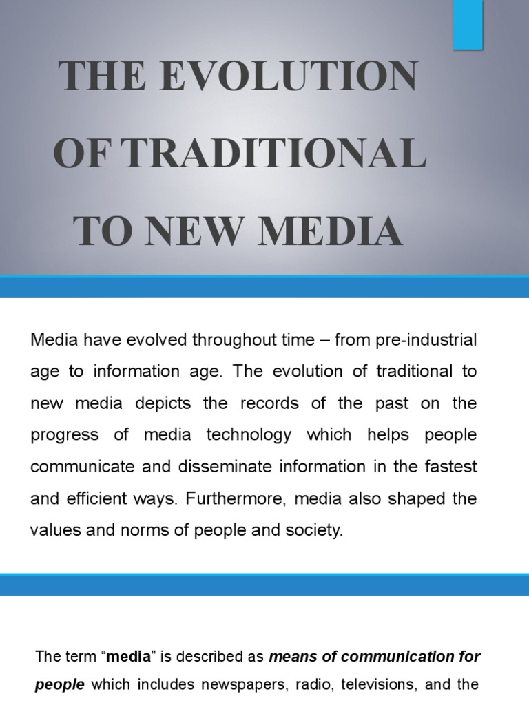 6 the Evolution of Traditional to New Media PDF Information Age