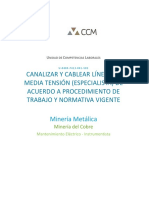 Canalizar Y Cablear Líneas de Media Tensión (Especialista) de Acuerdo A Procedimiento de Trabajo Y Normativa Vigente