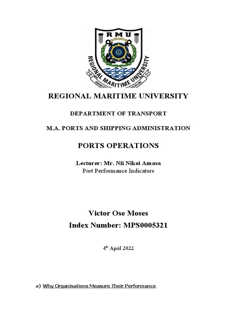 Port Performance Indicators Overview | PDF | Performance Indicator | Cargo