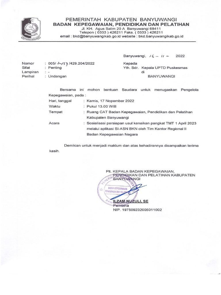Undangan Puskesmas | PDF