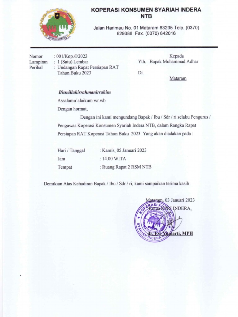 Undangan Rapat | PDF