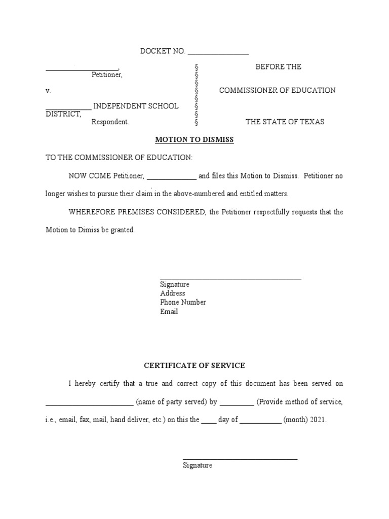 Motion To Dismiss | PDF