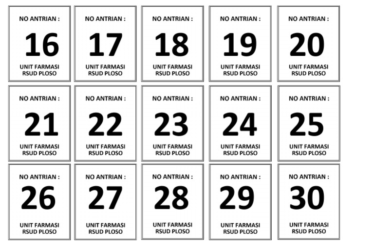 Nomor Antrian PDF
