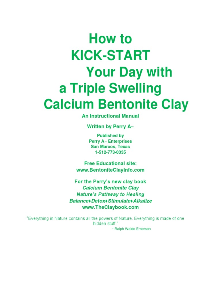 How To Kick Start Your Day With Calcium Bentonite Clay PDF Clay