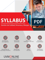 Syllabus GESTION DE LA CALIDAD