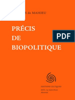 Mahieu (De) Jacques - Précis de Biopolitique