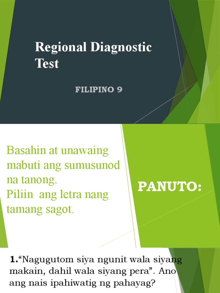 Regional Diagnostic Test Filipino 9 PDF
