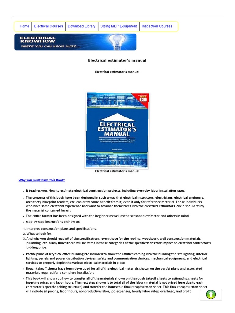Electrical Estimator's Manual - Electrical Knowhow | PDF | Art