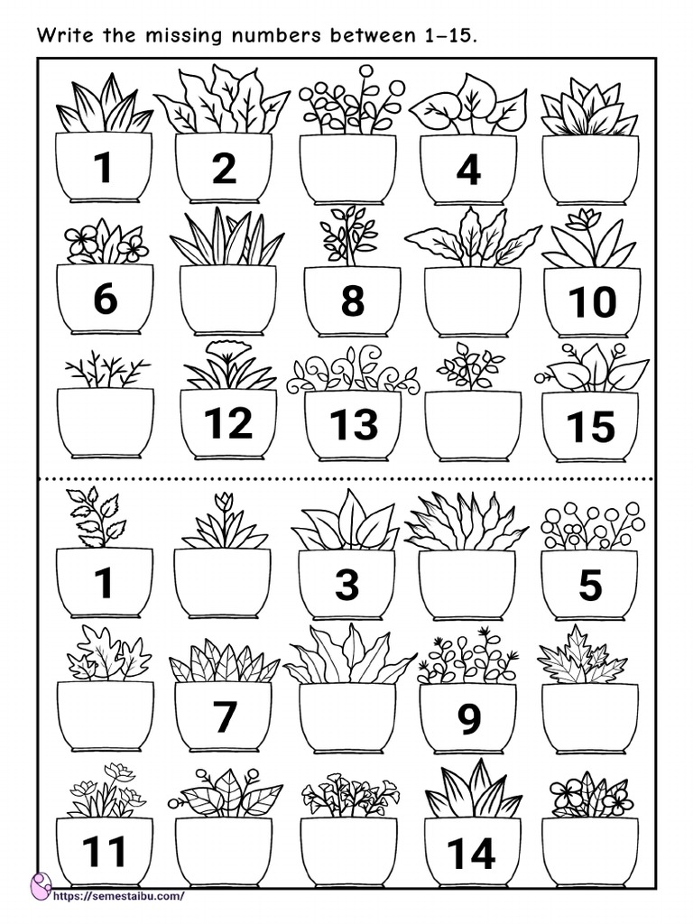 Missing Numbers Worksheets 1 15 | PDF