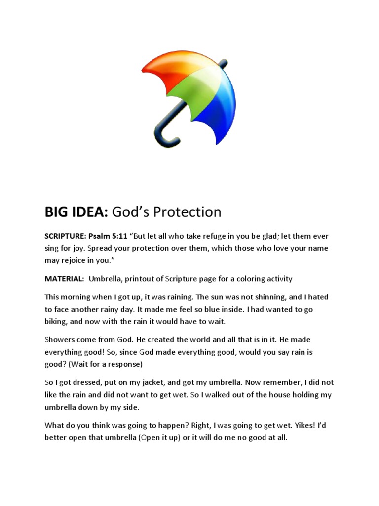 God's Umbrella of Protection Short Object Sermon
