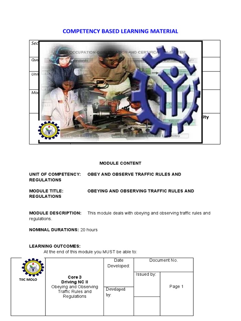 Obeying Traffic Rules And Regulations