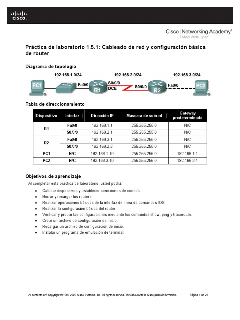 Laboratorio # 1 | PDF | Enrutador (Computación) | Protocolos de internet