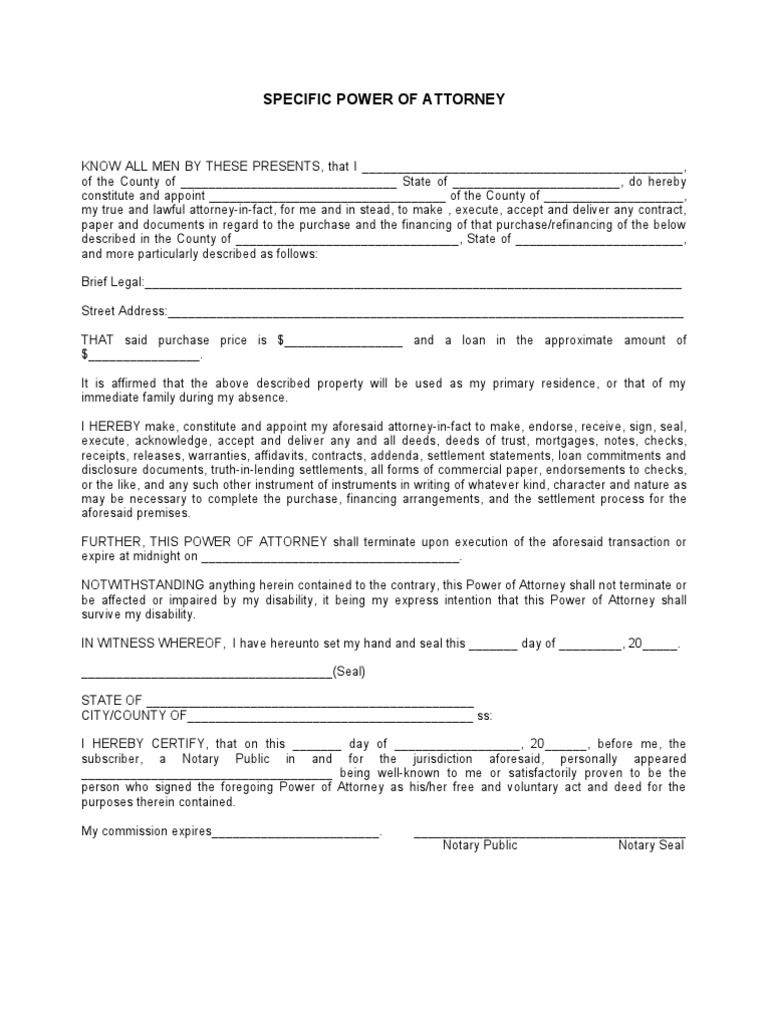 POA Doc1 | PDF | Law