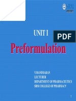 Unit Pre Formulation Studies