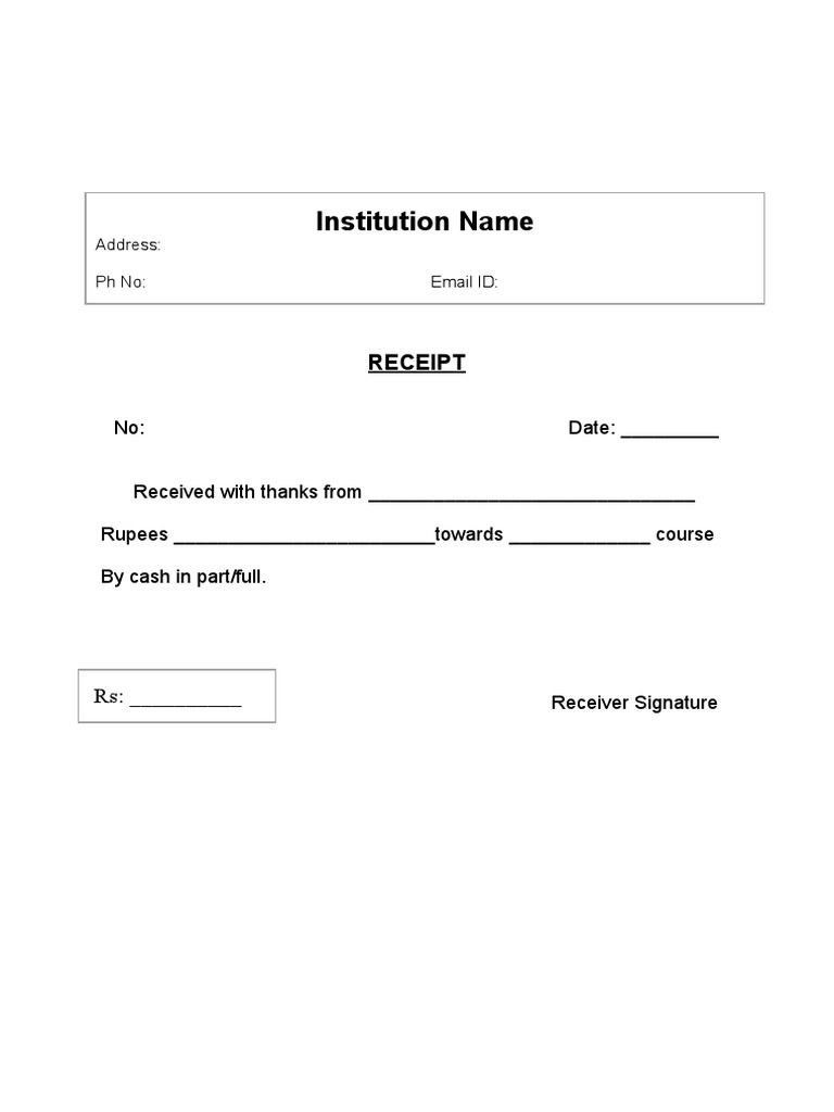 Course Payment Receipt Template | PDF | Career & Growth