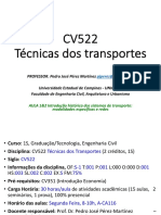 Aulas 1,2,3 Introdução Histórica Dos Sistemas de Transporte - Modalidades Específicas e Redes