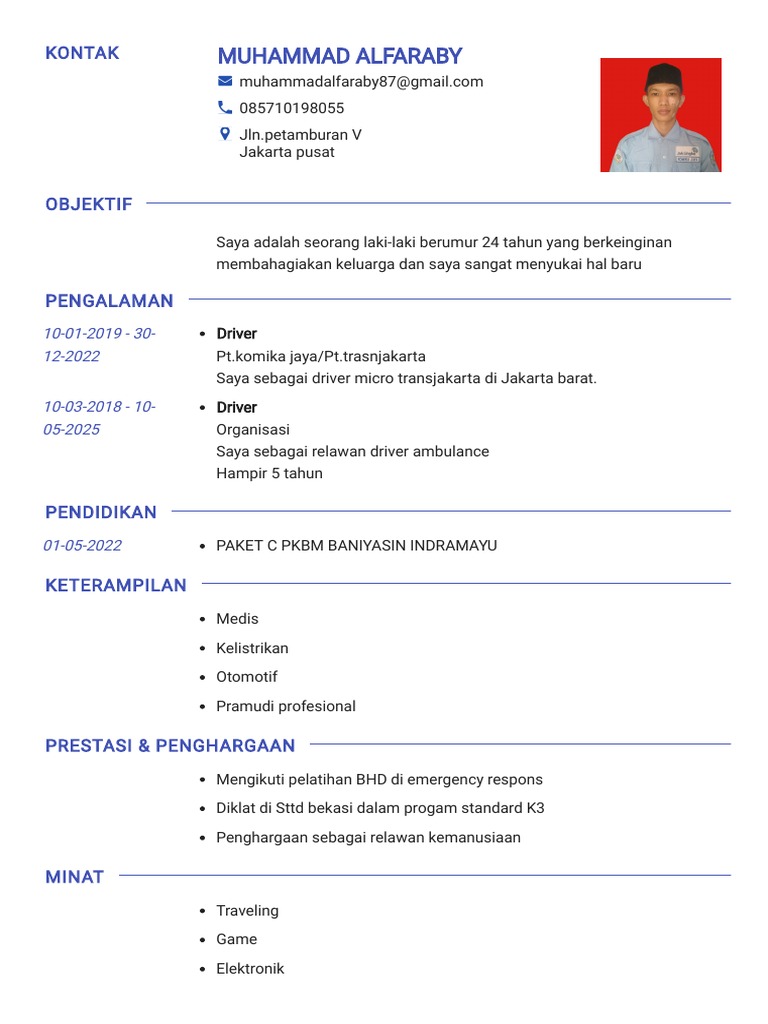 Profil Driver dan Relawan Kemanusiaan | PDF