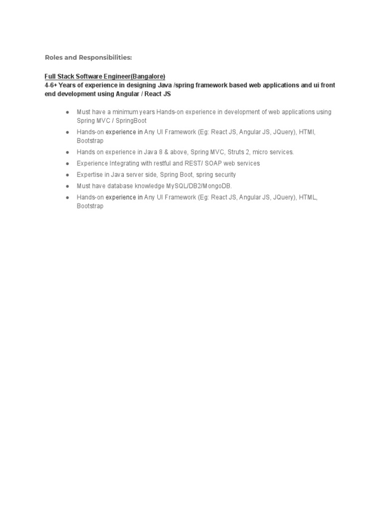 JD Software Engineer PDF