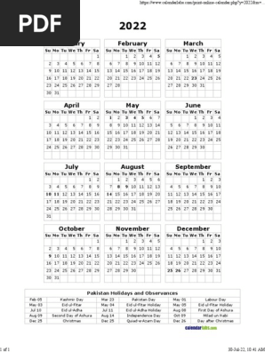 2022 Calendar