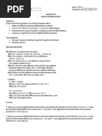 Experiment 4 - Numerical Differentiation