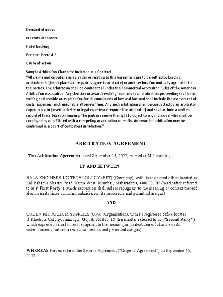 Demand of Notice | PDF | Arbitration | Arbitral Tribunal