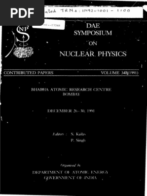 Nuclear Physics: DAE Symposium | PDF | Neutron | Nuclear Fission