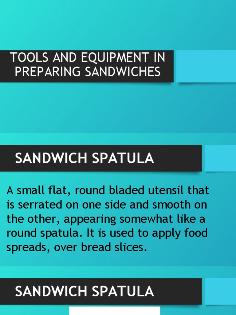 The Essential Tools and Equipment for Preparing Sandwiches PDF Knife Grilling