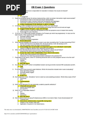 OB Exam 1 Questions.docx