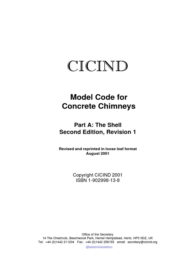 CICIND Model Code For Concrete Chimneys Part A The Shell Second | PDF ...