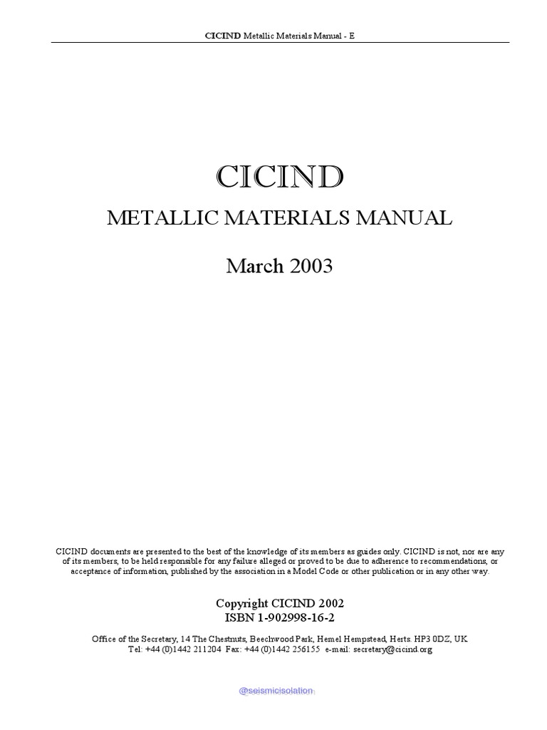 CICIND Metallic Materials Manual PDF Stainless Steel Steel