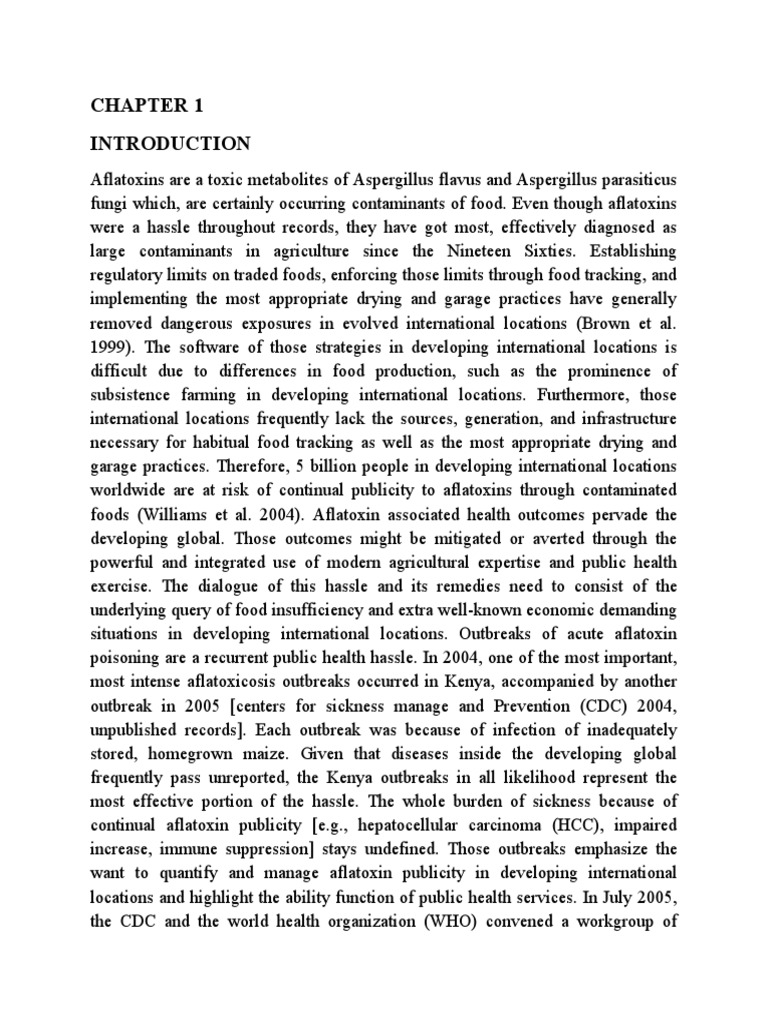 Aflatoxin Risks in Developing Nations | PDF | Mycotoxin | Medical ...