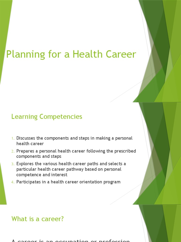 Planning For A Health Career PDF Oral Hygiene Dentistry