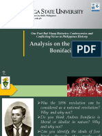 Analysis On The Works of Bonifacio