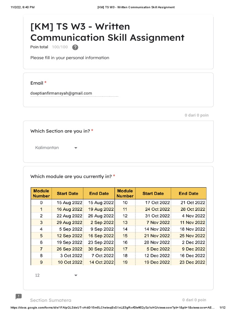(KM) TS W3 - Written Communication Skill Assignment | PDF ...