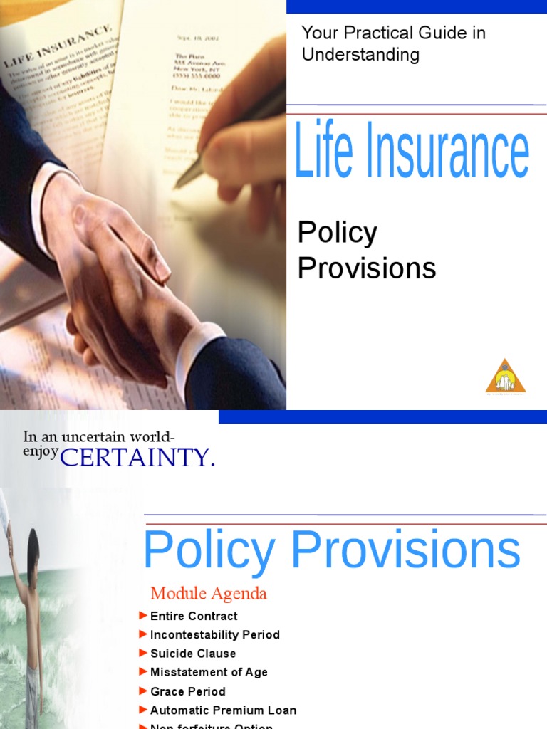 Life Insurance - Policy Provisions | PDF | Insurance | Assignment (Law)
