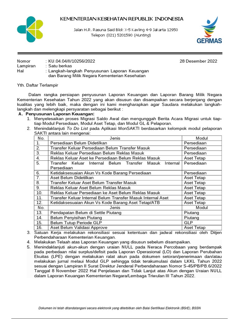 Langkah Penyusunan Laporan Keuangan Kemenkes | PDF | Pengelolaan ...