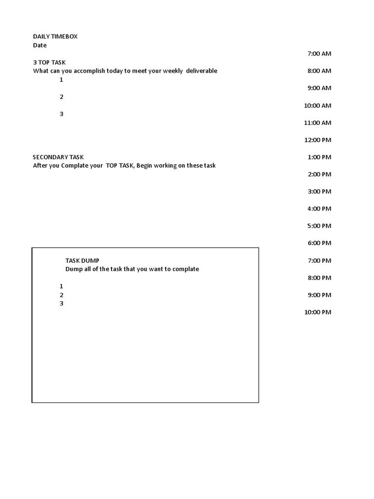 Daily Time Box | PDF