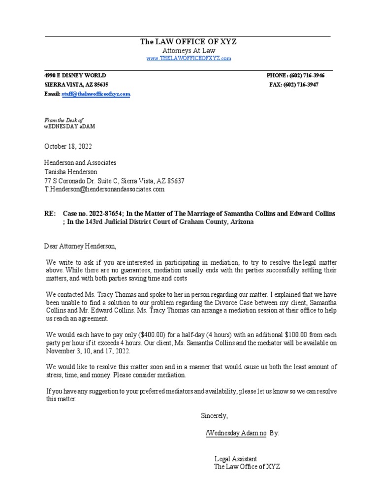 Draft Legal Letter | PDF