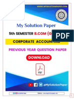 2021 (G) Corporate Accounting 5th Semester Question Paper by My Solution Paper