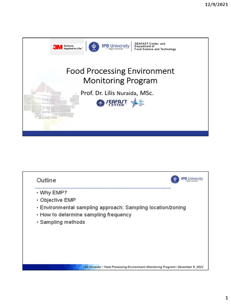 Food Processing Environmental Monitoring Plan | PDF | Escherichia Coli ...