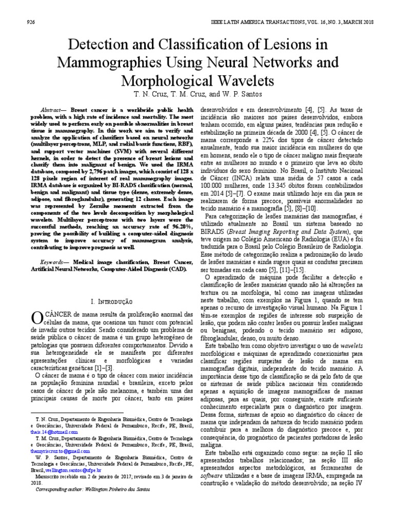Detection and Classification of Lesions in Mammographies Using Neural ...