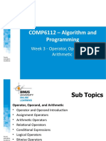 COMP6112 Algorithm Programming Week 3 Operators