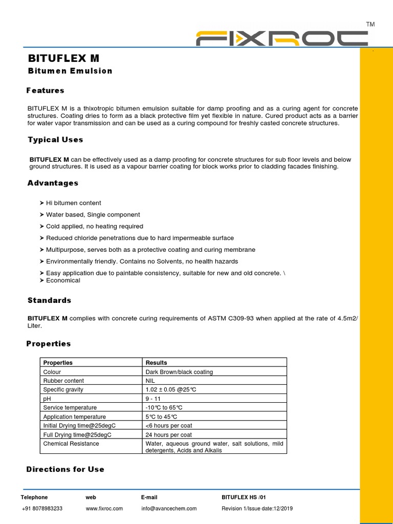Bituflex M | PDF | Concrete | Water