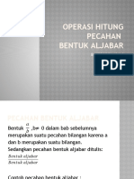 OPERASI HITUNG PECAHAN BENTUK ALJABAR